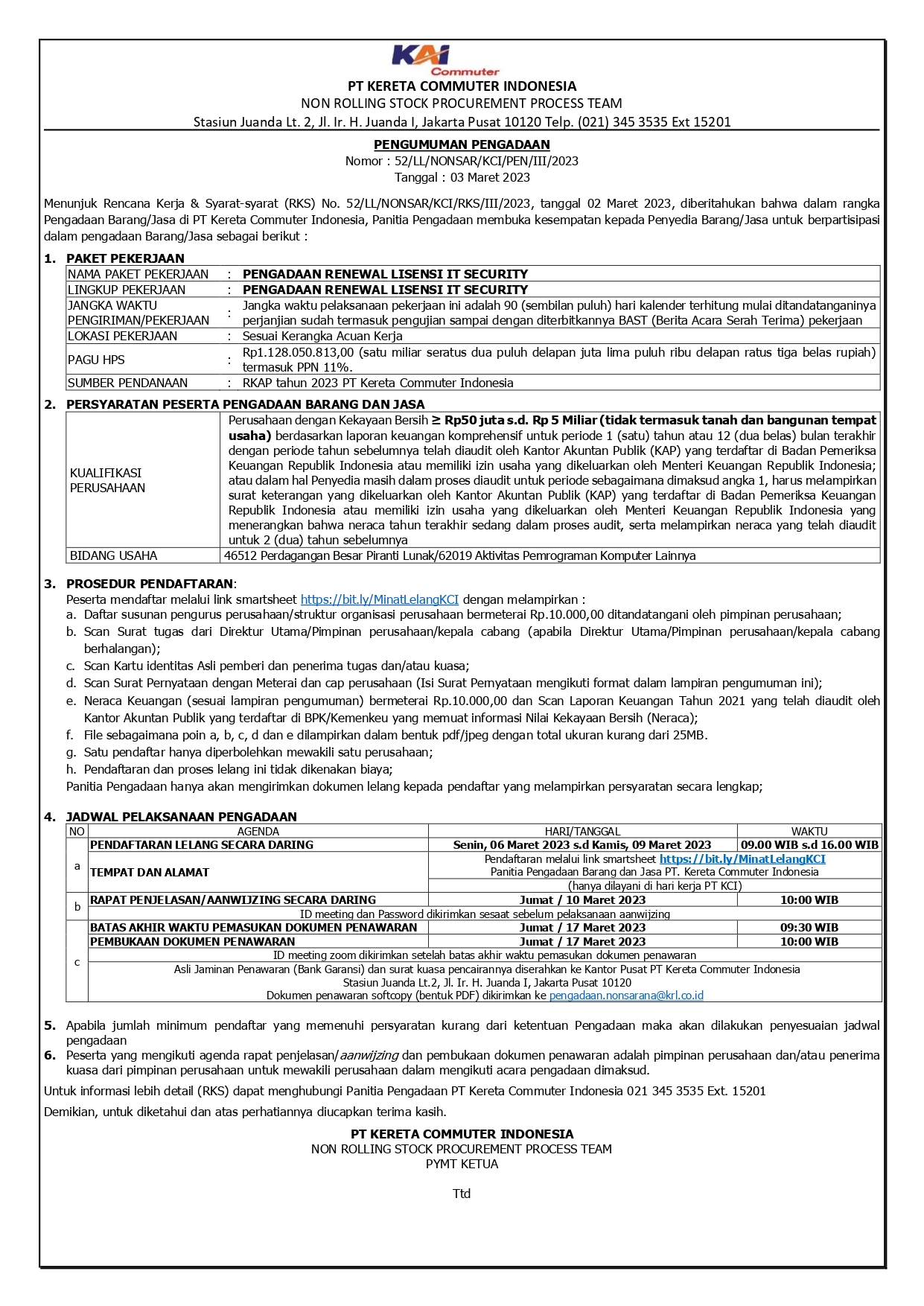 2 pengumuman pengadaan renewal lisensi it security tender page 0001